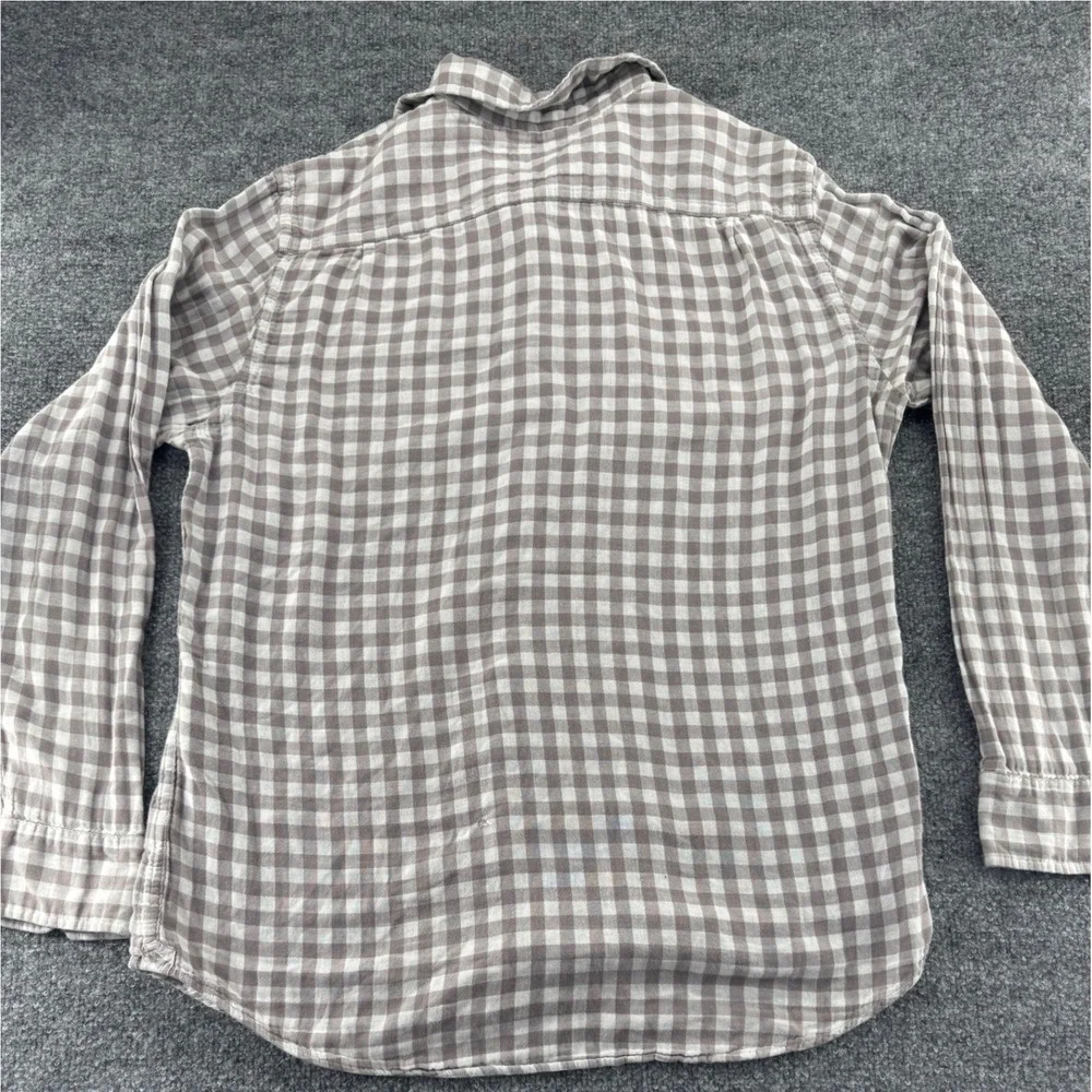 Banana Republic Shirt Men L Heritage Cotton Plaid Grey Long Sleeve Casual Y2K